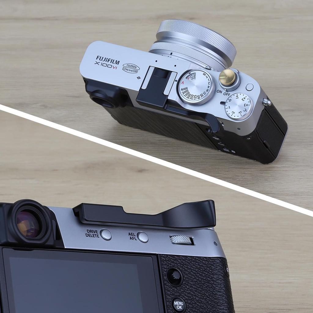 Haoge Metal Thumb Up Rest Hand Grip Fujifilm X100VI Fujinon X100V Camera Accessories Black Hot Shoe Thumb Up THB-XVB