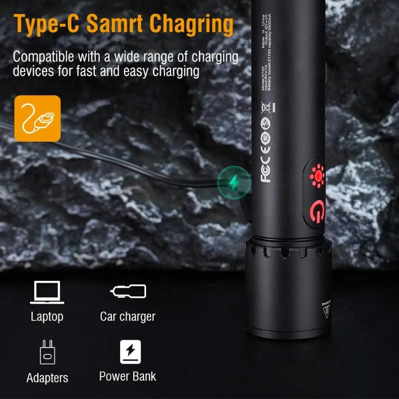 Светодиодный зум-фонарик Портативный уличный многофункциональный фонарик Брелок Перезаряжаемый фонарь с боковым светом