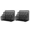 VANRA Letter Rack, File Box, Magazine Rack, Metal Mesh, Mini Letter Rack, Desk Organizer, Document Tray, Desktop Storage, Office Supplies, Black, Set