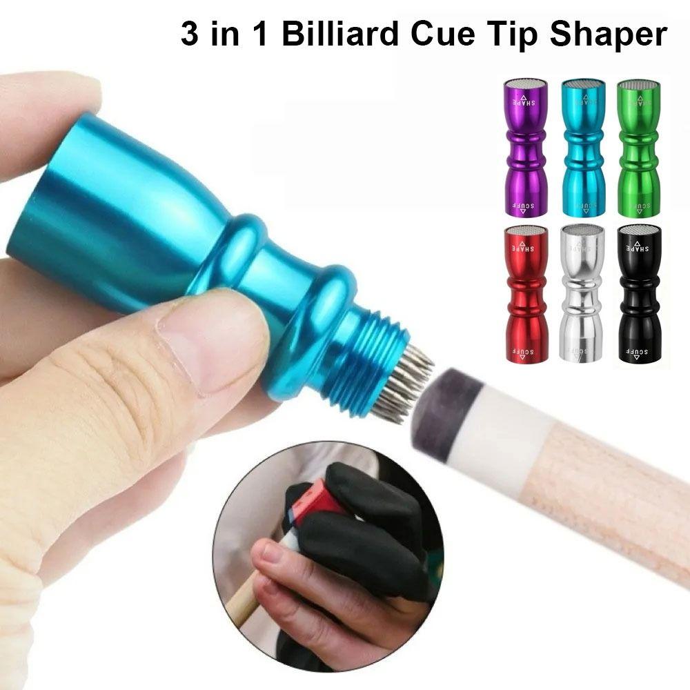 3 in 1 Tip Trim Tool Multifunctional Shaper Aerator Tapper Cue Tip Shaper Billiard Accessories
