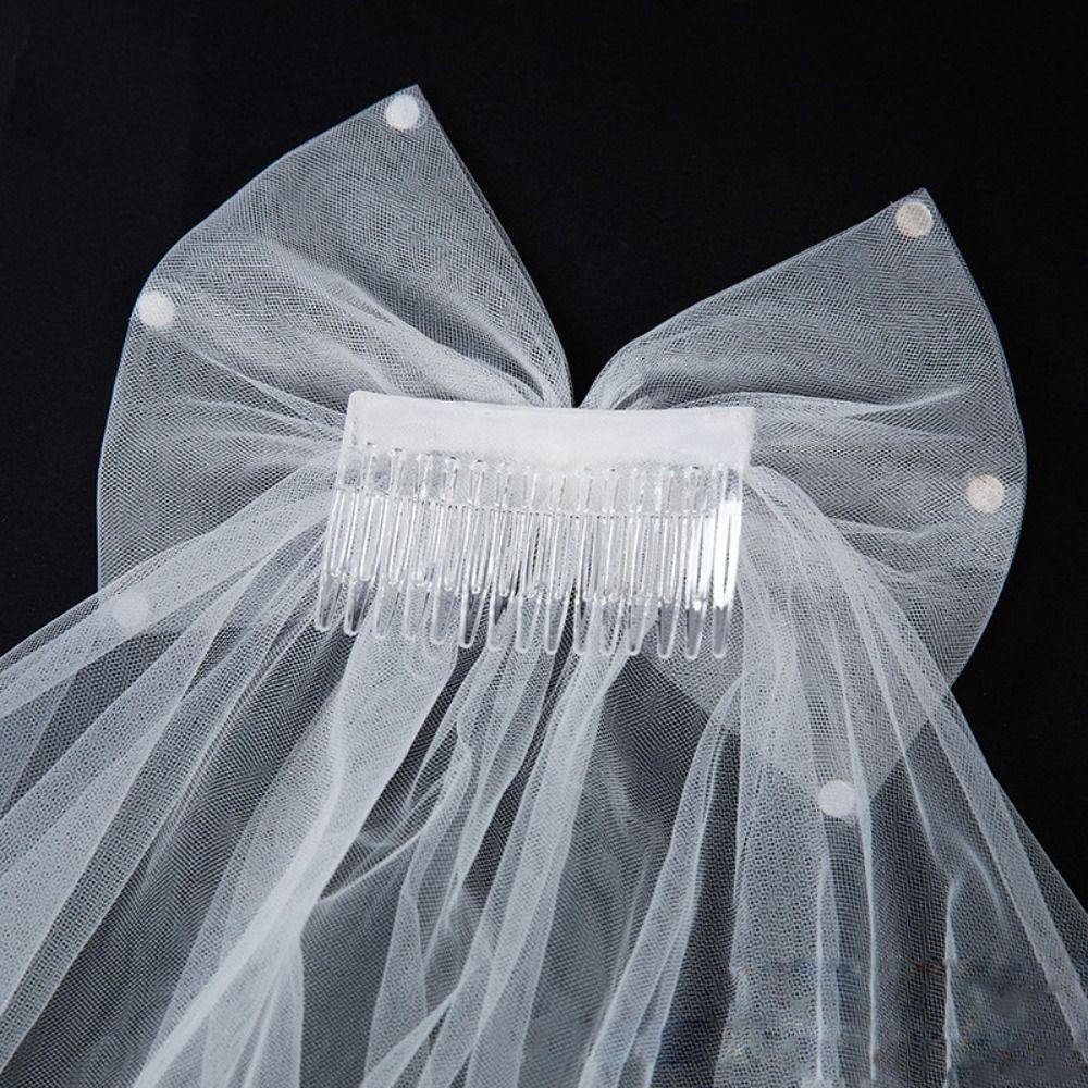 Зажим Милый Простой Тюль Двухслойная Фата Голова Невесты Газовая Свадебная Газовая Невеста Аксессуары