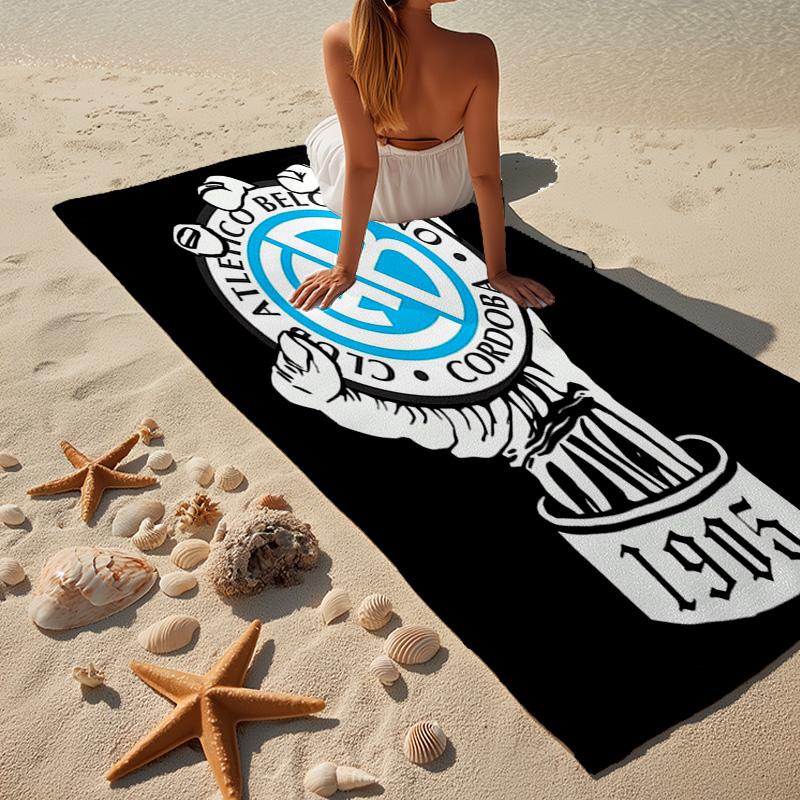 Atletico Belgrano Crest Microfiber Beach Towel, Lightweight And Quick-Dry, for Summer Travel, Beach Essential, Swimming Pool