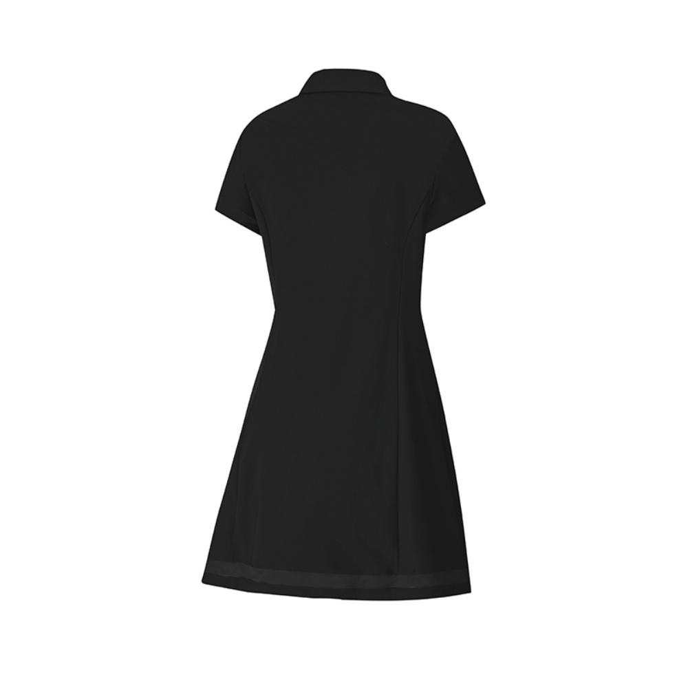 Новое платье с коротким рукавом серии FILA Golf Женское Насыщенный черный BK A11W525322F-BK