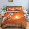 3D Animal Horse Pattern Comfortable Duvet Quilt Cover Pillowcase Bedding Set Children Bedroom Decoration Home Textile