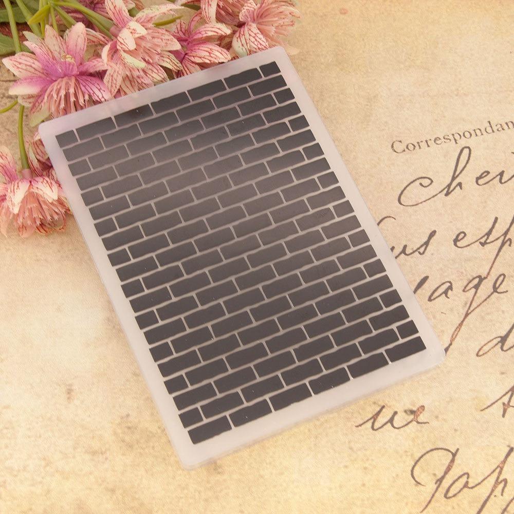 3D тисненая папка для самостоятельного изготовления рельефных поделок, фон с узором на кирпичной стене, поздравительная открытка, скрапбукинг, пластиковый шаблон, изготовление поделок