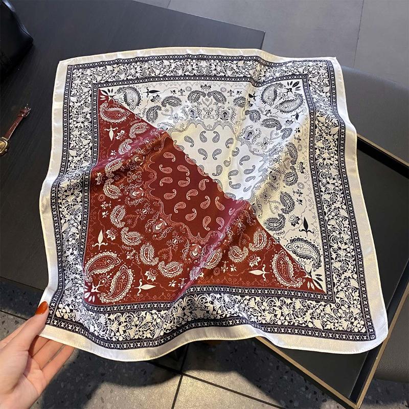 High-end Silk Scarf 100% Mulberry Silk Small square Scarf Spring Decorative Small Neckerchief Fashionable and Versatile Necktie