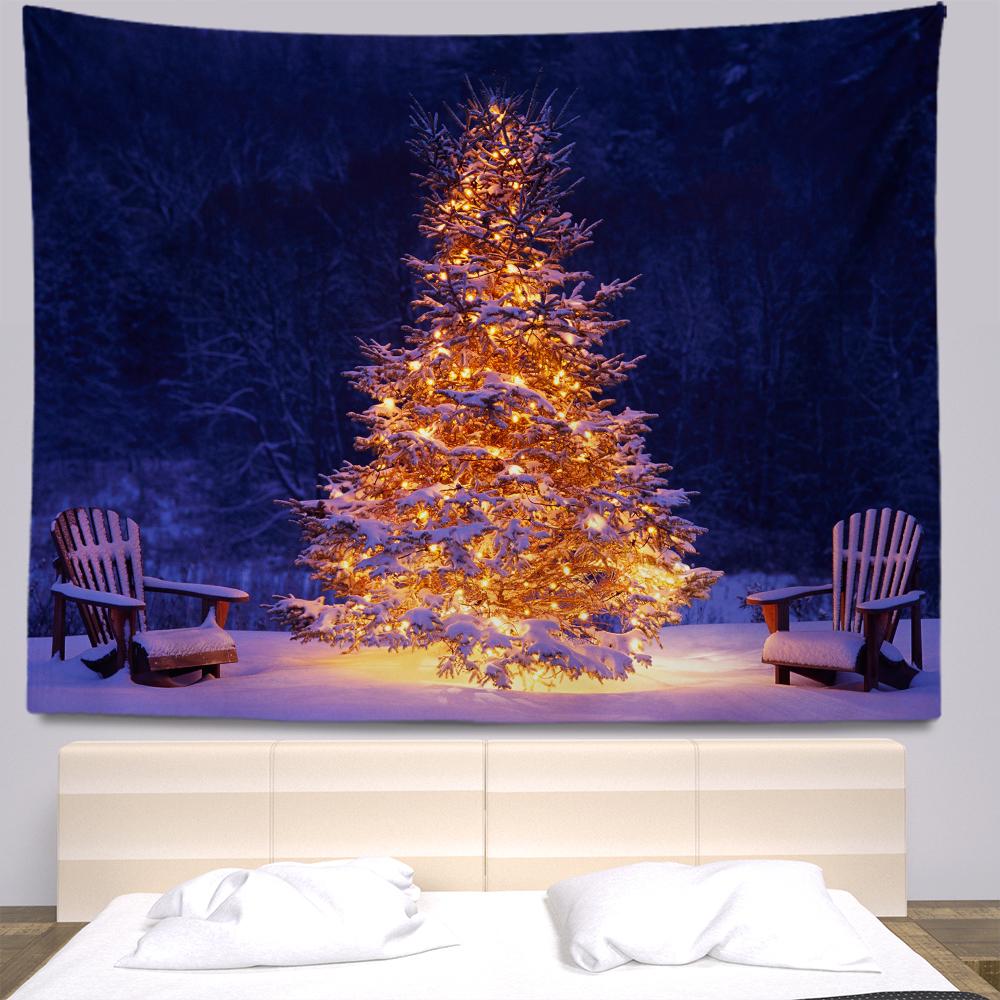 Домашний декор гобелен с рождественским принтом гобелен настенный в стиле бохо настенный декор в общежитии фон ткань Tapiz navideño