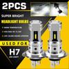 2 Pcs H7 Led Headlight Conversion Kit High And Low Beam Fog DRL Bulb Ultra White 6000k Car Headlamp