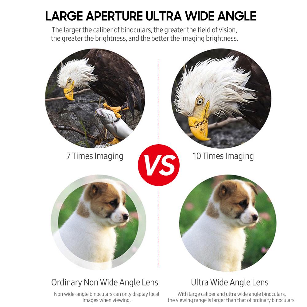 Бинокль 20x50 с низкой освещенностью, ночным видением, призмой BAK7, водонепроницаемый бинокль со шнурком для переноски