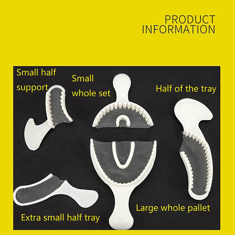 5 шт./компл. стоматологическая одноразовая прикусная ложка для снятия слепков белая с сеткой верхний и нижний стоматологический инструмент расходный материал для стоматологии