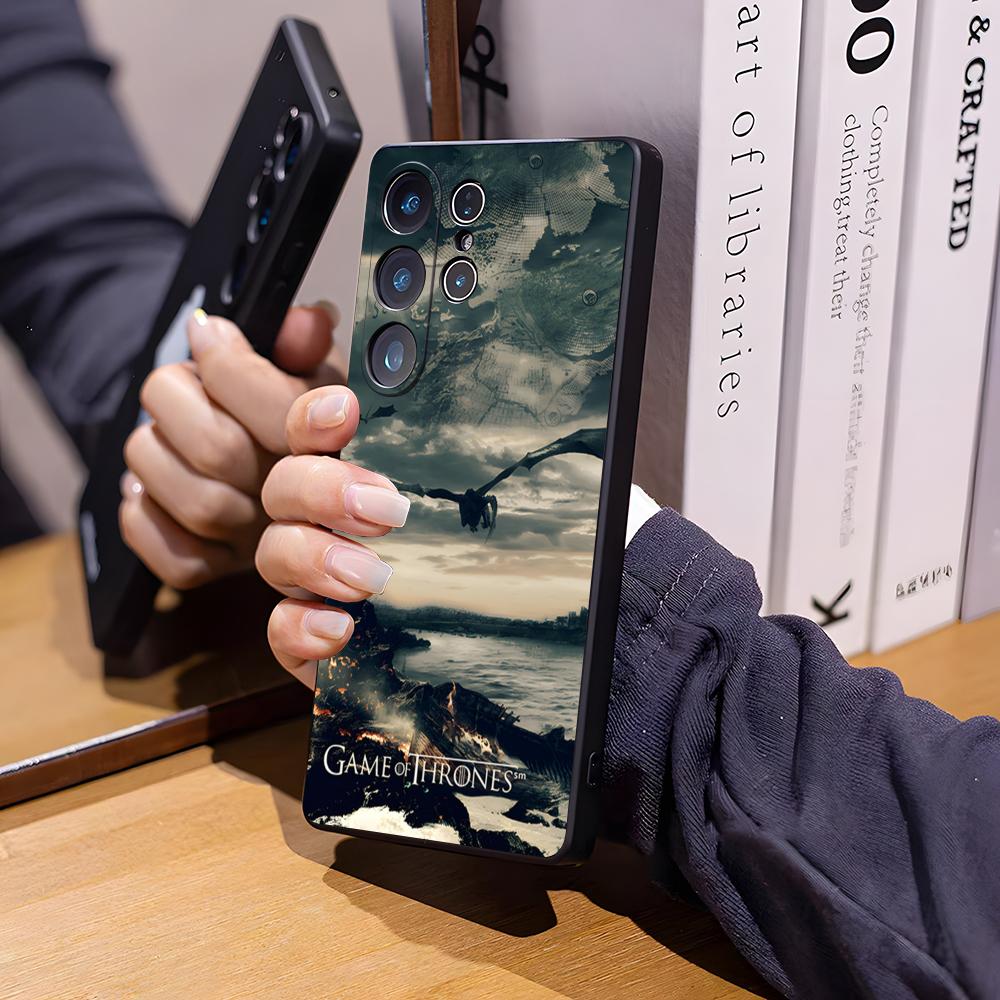Чехол для телефона T-Thrones-Tv-Game для Samsung S26 Ultra S25 Edge Ultra S23 S22 S21 S20 Ultra Plus S24 Fe Стеклянная крышка