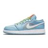 Детские кроссовки Air 1 Low SE GS Blue Stitch Psychic-Blue Vivid-Green Safety-Orange DO8227-400
