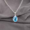 Swiss Blue Topaz Gemstone 925 Sterling Silver Jewelry Zircon Pendant For Girls CZP-7-12