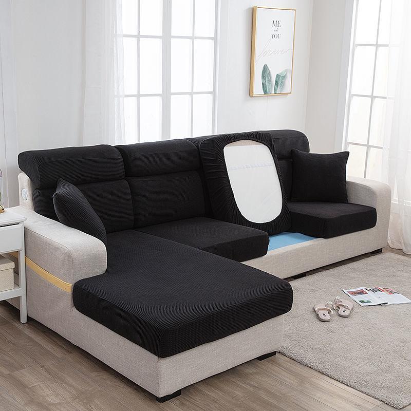Sofa Seat Cover Thickened Living Room Furniture Protective Cover Seat Cushion Elastic Solid Color Dustproof Sofa Towel 1234 Seat
