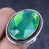Natural Green Kunzite Gemstone Handmade 925 Steling Silver Gift Ring Size 8 E0a20