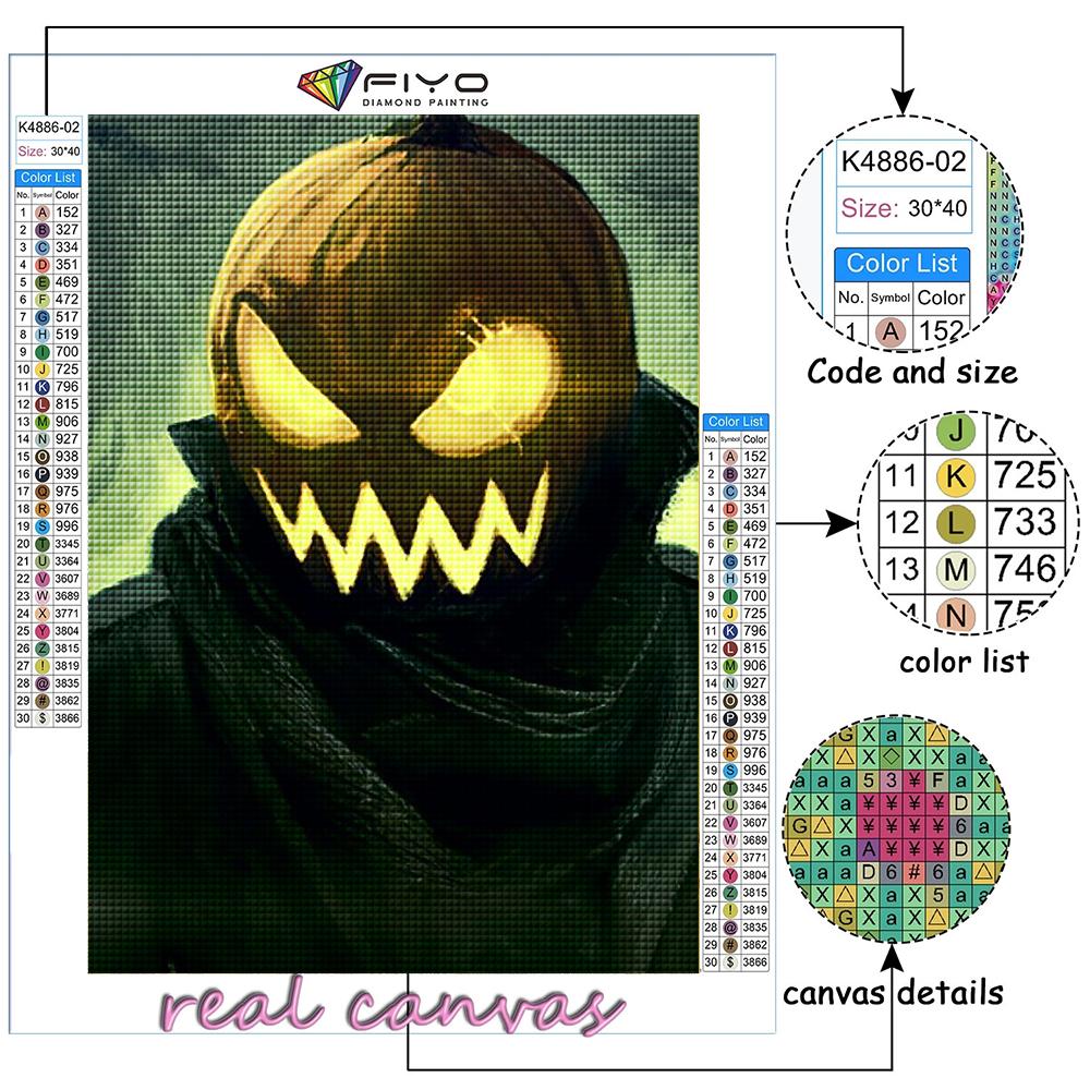 Алмазная картина Хэллоуин Страшная голова тыквы Человек Алмазная мозаика Ремесло Алмазная вышивка Картина