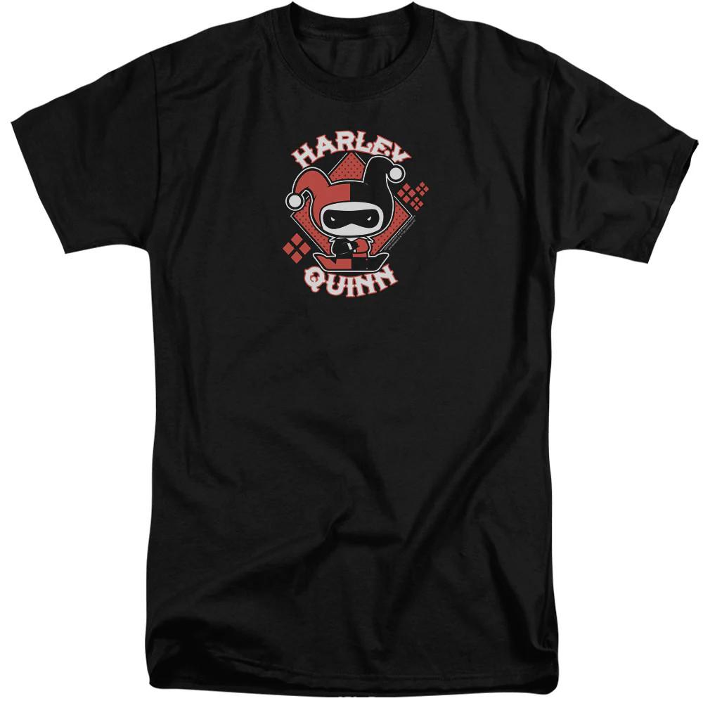Лига Справедливости Харли Чиби Мужская Высокая Футболка Черная