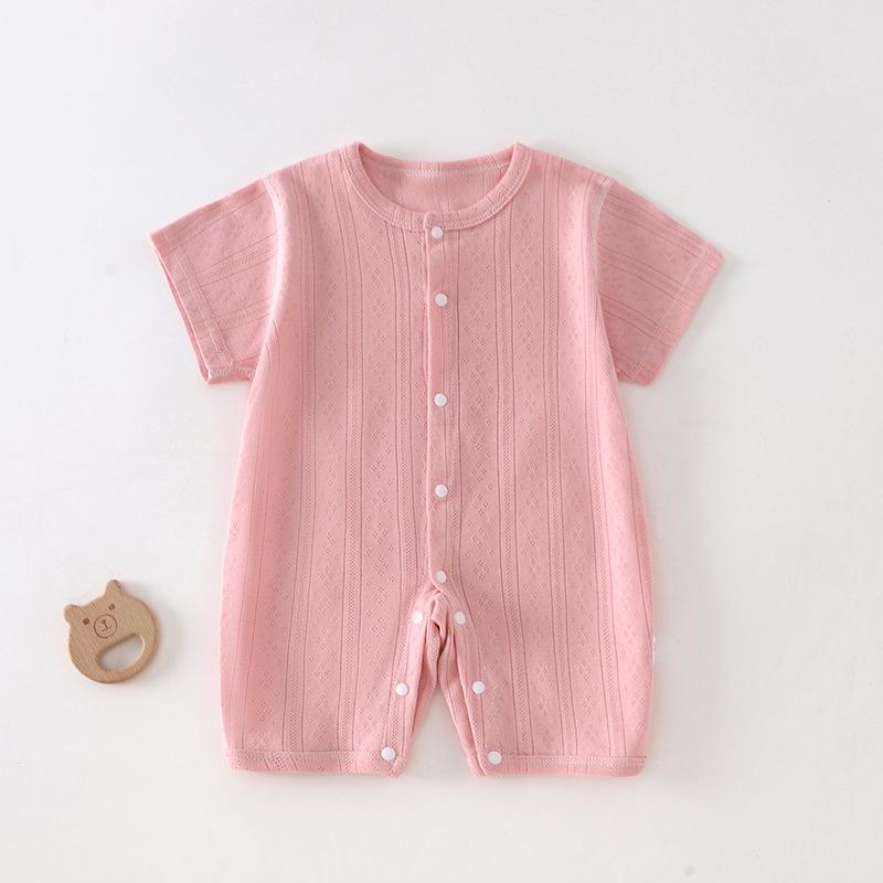 Newborn Summer Breathable Short Sleeve Bodysuit Pajamas for Boys & Girls