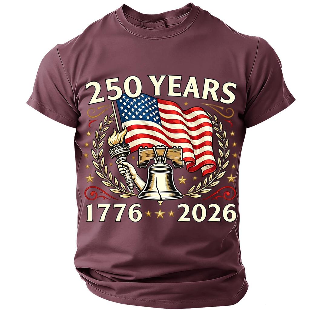 250-летие США Футболка Мужская Футболка 250-летие США Футболка с принтом 250 лет Америка Футболка