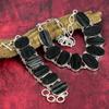 Black Tourmaline Rough 925 Solid Sterling Silver Necklace & Bracelet Jewelry Set, Gemstone Jewelry Set Amazing Handmade Jewelry For Her