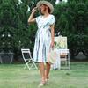 Летняя новая ретро женская одежда с принтом тай-дай белое платье Мори