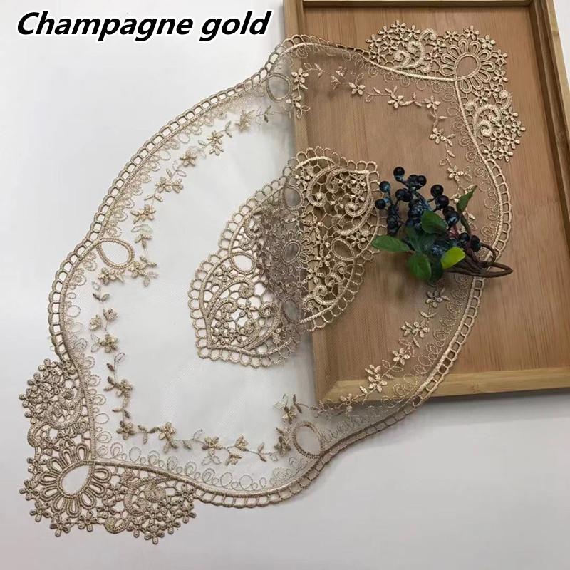 Европейский прозрачный кружевной овальный подстаканник чайный сервиз чехол для бокала вина ткань подставка под настенный шкафчик коврик для стола украшение для банкета вечеринки