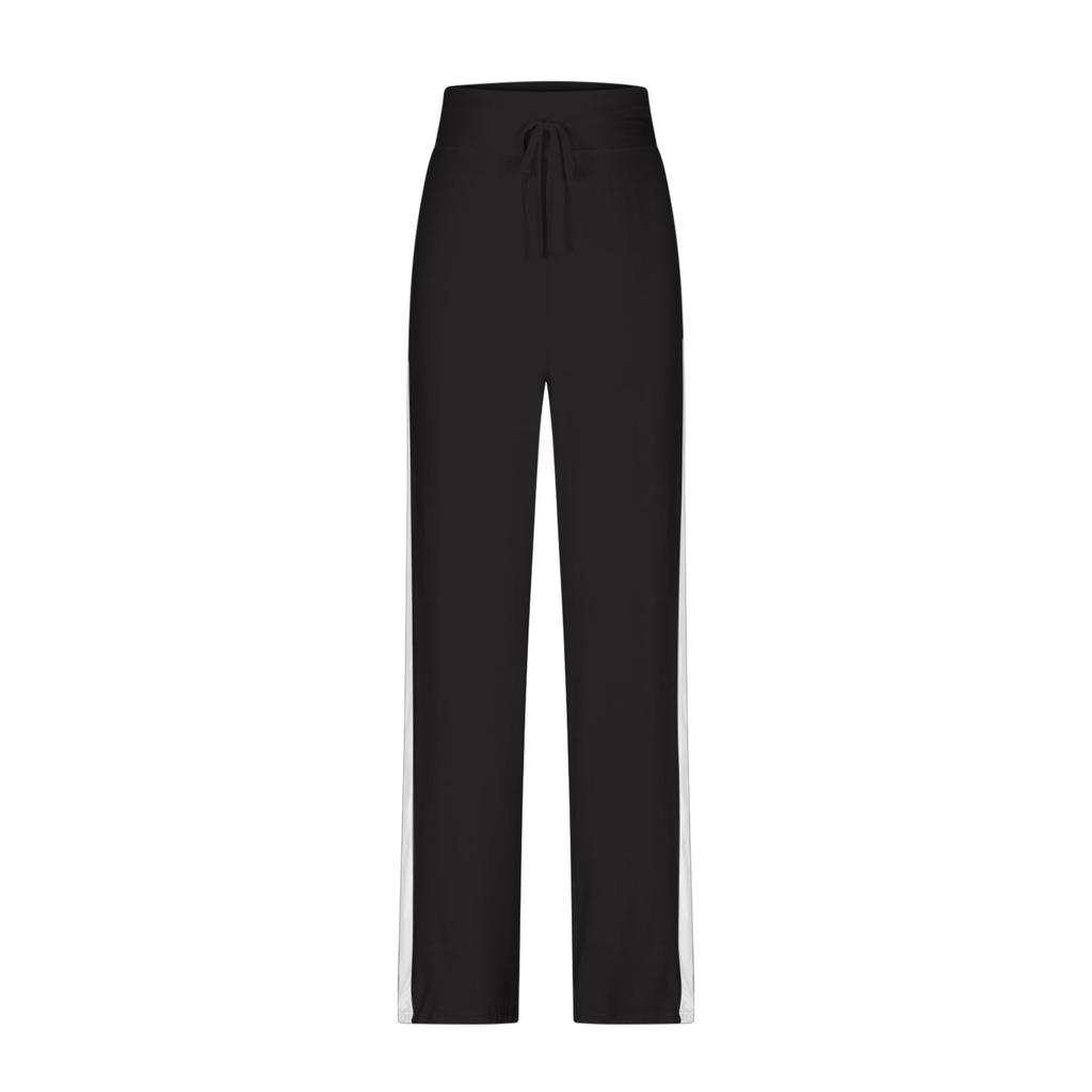 Женские повседневные брюки для йоги свободного кроя с цветными блоками и эластичной талией, подходят для весны и осени.