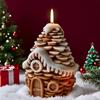 Christmas Candle Molds Pine Cone House Silicone Moulds Home Decor Cement Moulds for Epoxy Resin Plaster Soap Party Planners Art
