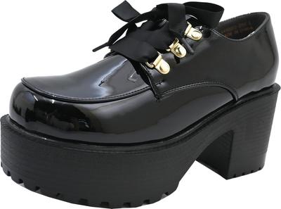 Босоножки на платформе Yosuke 4450002 Женские Черная эмаль, Размер 25.0 см - 25.5 см