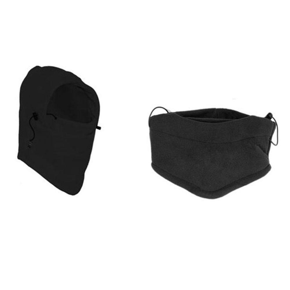 6-in-1 Outdoor Black Hood Face Protect Mask Balaclava Ski Thermal Hat Windproof