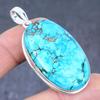 Tibetan Turquoise Gemstone 925 Sterling Silver Gift Jewelry Pendant 2.25"