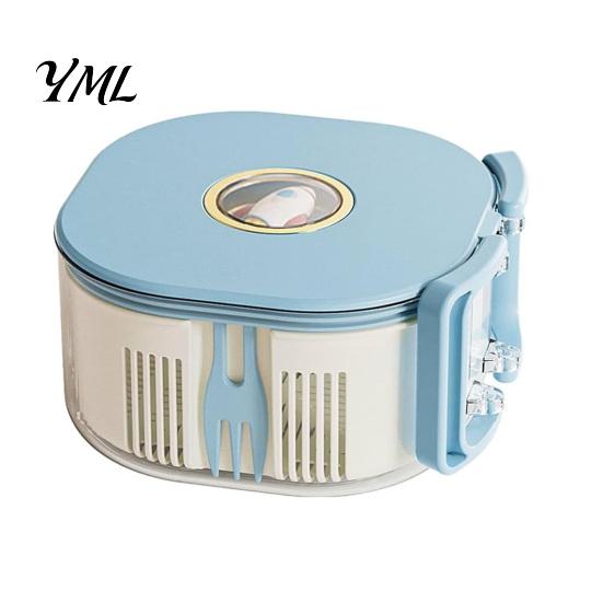 Rotating Berry Rinser for Strawberries Fruit Washing Bowl, with Strainer And Fork, Multifunctional Portable Drain Outdoor Rinse Bowl Basket,