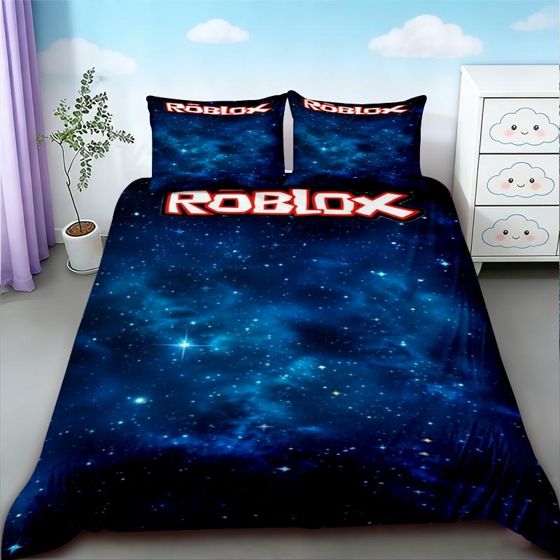 Пододеяльник Roblox Мультяшный Комплект Постельного Белья Чехол на Одеяло Для Детей Подростков Декор Спальни Общежитие Праздничные Подарки Queen King
