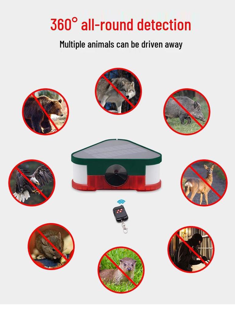 Solar Ultrasonic Animal Repeller: Birds, Mice, Dogs, and Wild Boars