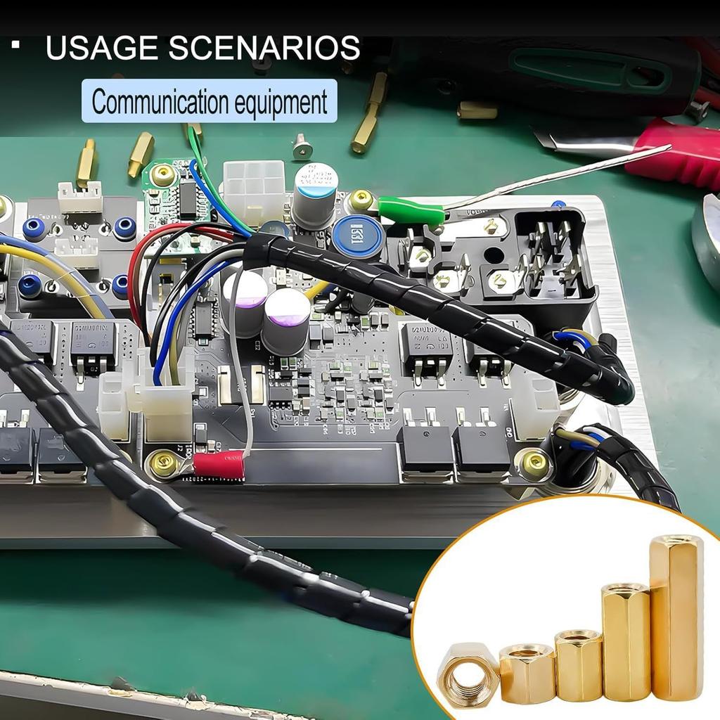Латунный одинарный и двойной шестигранный набор медных стоек с крестообразными винтами с круглой головкой и гайками, смешанный, 176 шт. в коробке