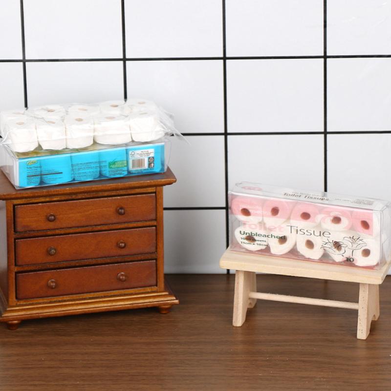 1/12 Dollhouse Miniature Toilet Paper Roll Set Mini Bathroom Tissue Model Doll House Decor Accessories