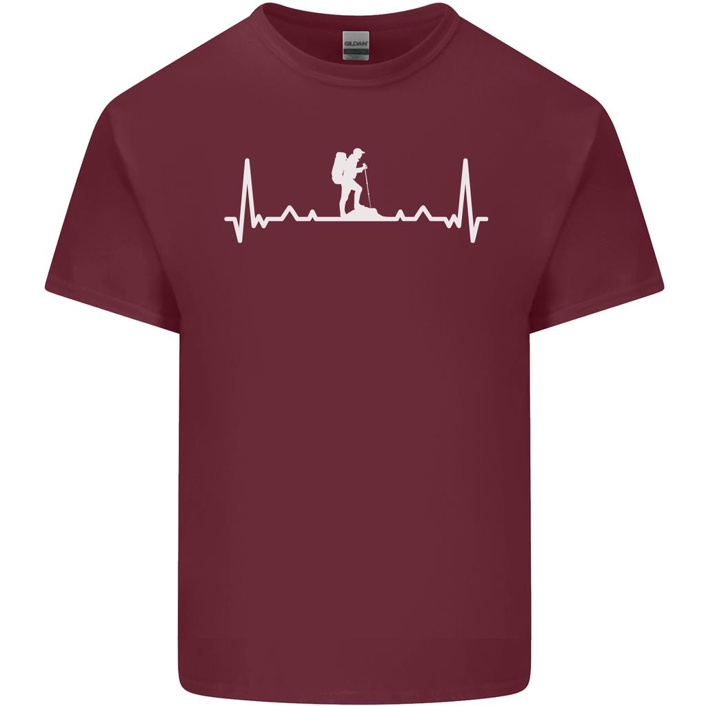 Trekking ECG Walking Rambling Hiking Pulse Unisexs Light Cotton TShirt