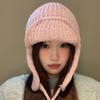 Защита ушей Вязаная шапка-ушанка Корейский стиль Шерстяная вязаная шапка Вязаная шерстяная шапка Осень