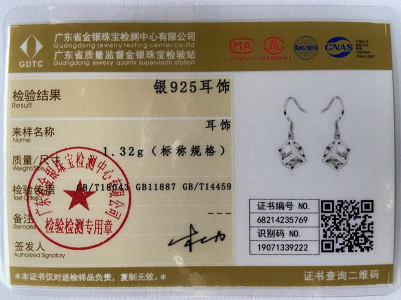 925 Sterling Silver Square AAA Zircon Piercing Earrings Fashionable Wedding Jewelry