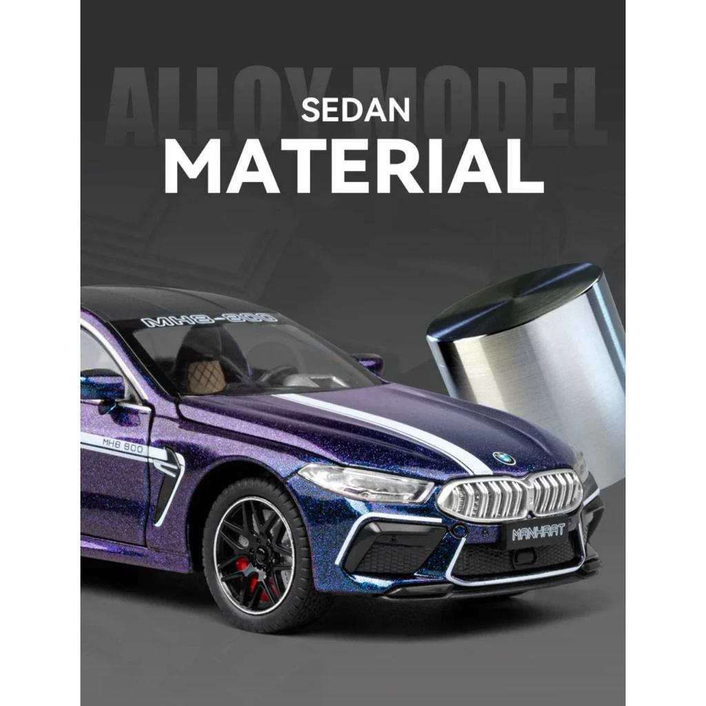 1/24 BMW M8 Alloy Superscar Модель Масштаб Литой Металлический Автомобиль Звук и Свет Моделирование Коллекционные Игрушки Подарок На День Рождения Детей