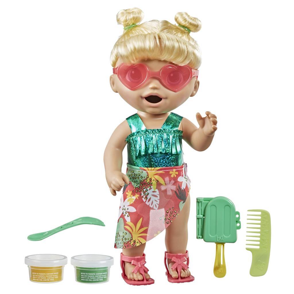 Hasbro Baby Alive Хочет есть Ледяную Воду Играть Детский Игровой Домик Смена Воды Игра Мороженое Детская Образовательная Игрушка на День Рождения Возраст Блондинка Аутентичная "Я