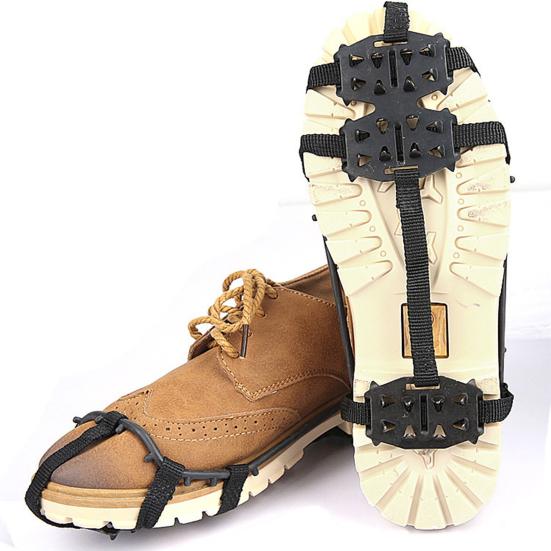 1 Pair Mountain Climbing Ice Snow Shoes Traction Cleats 24-Teeth Anti-Slip Crampons Snow