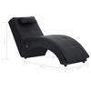 Massage Chaise Lounge with Cushions Black Faux Leather