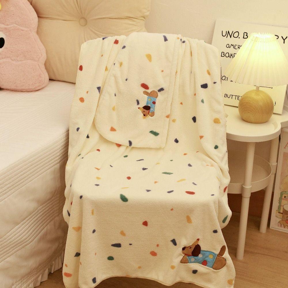 Cartoon Puppy Soft Towel Set Absorbent Pool Towel Skin Friendly Coral Fleece Bath Towel Bathroom