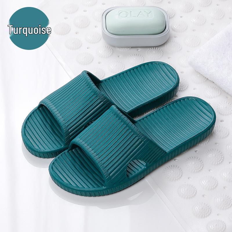 Unisex Striped Summer Bathroom Slippers - Non-Slip Indoor Footwear for Home, Hotel, or Guest Use