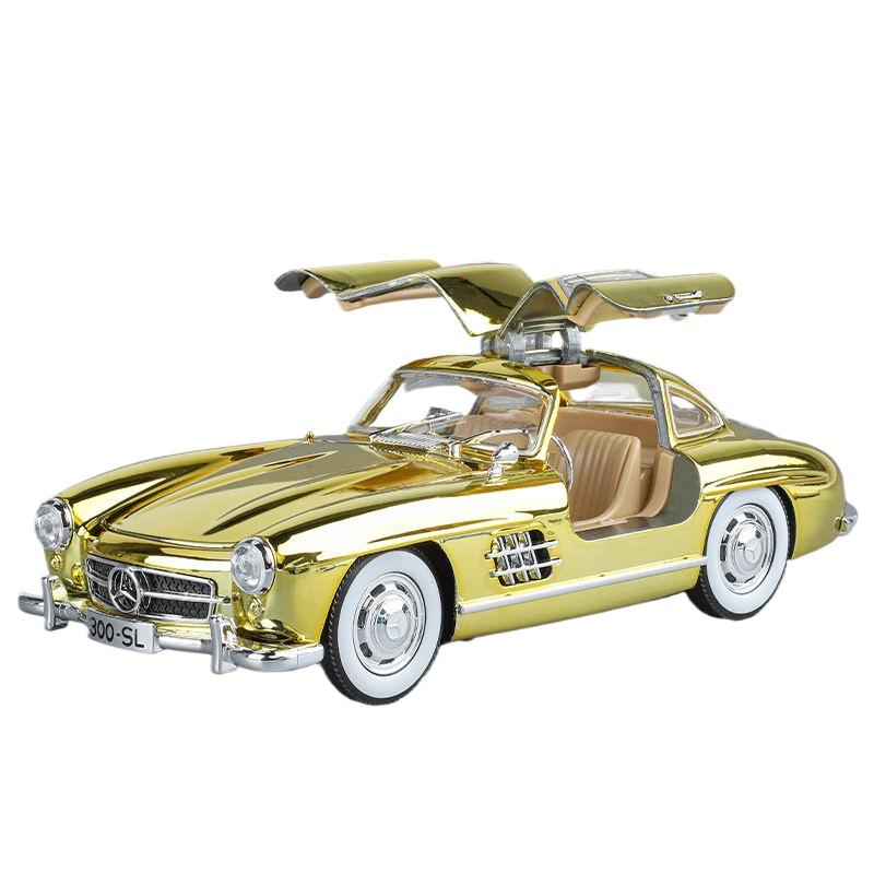 1/24 Benzs 300SL литая модель автомобиля металл классика гальванопокрытие транспортные средства моделирование модель автомобиля звук и свет детские подарки