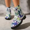Fashion 2025 Boots Women's Lace-up Booties Printed New European and American Fashion Platform British Short