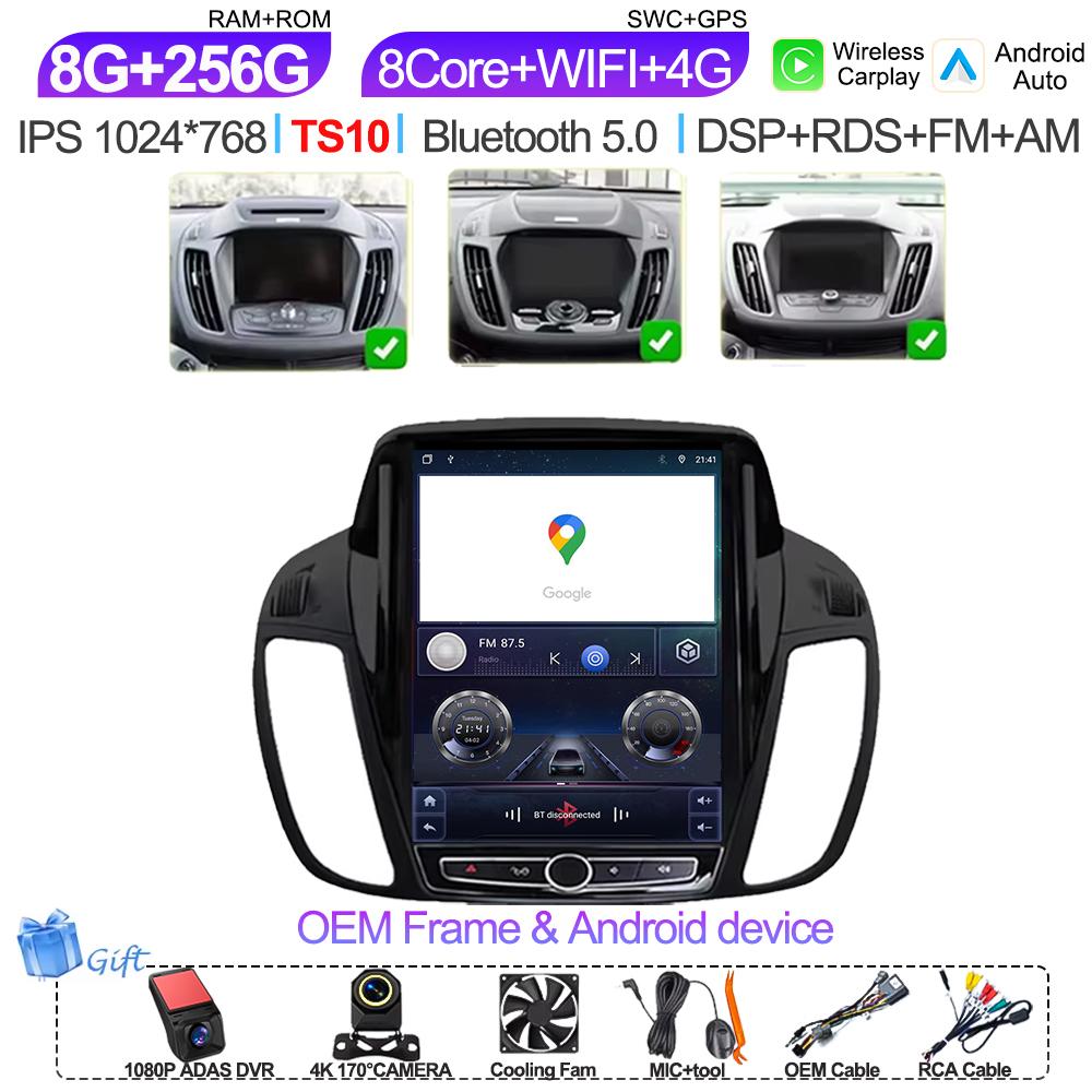 Pdzh2 9,7-дюймовый автомобильный Android Auto для Ford KUGA C-max Escape 2013 - 2015 Мультимедийный плеер Стерео Навигация GPS Головное устройство Сенсорный экран