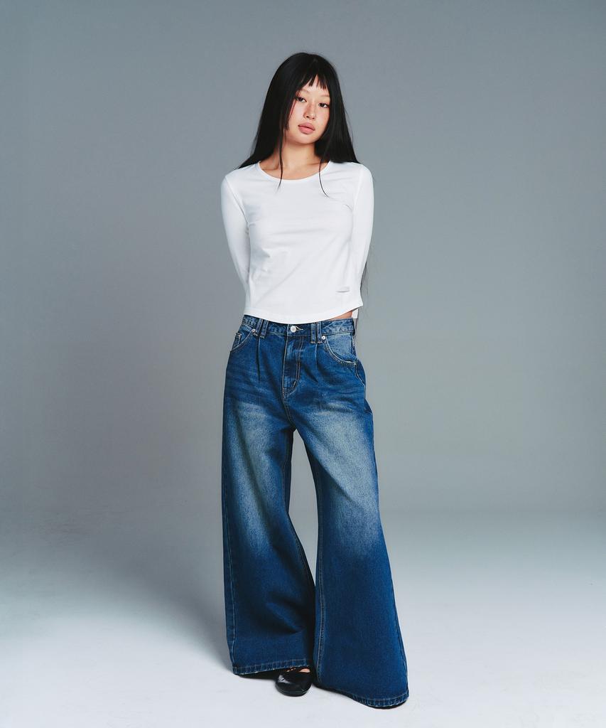 AMES-WORLDWIDE Classic 3/4 Sleeve Round Tee White