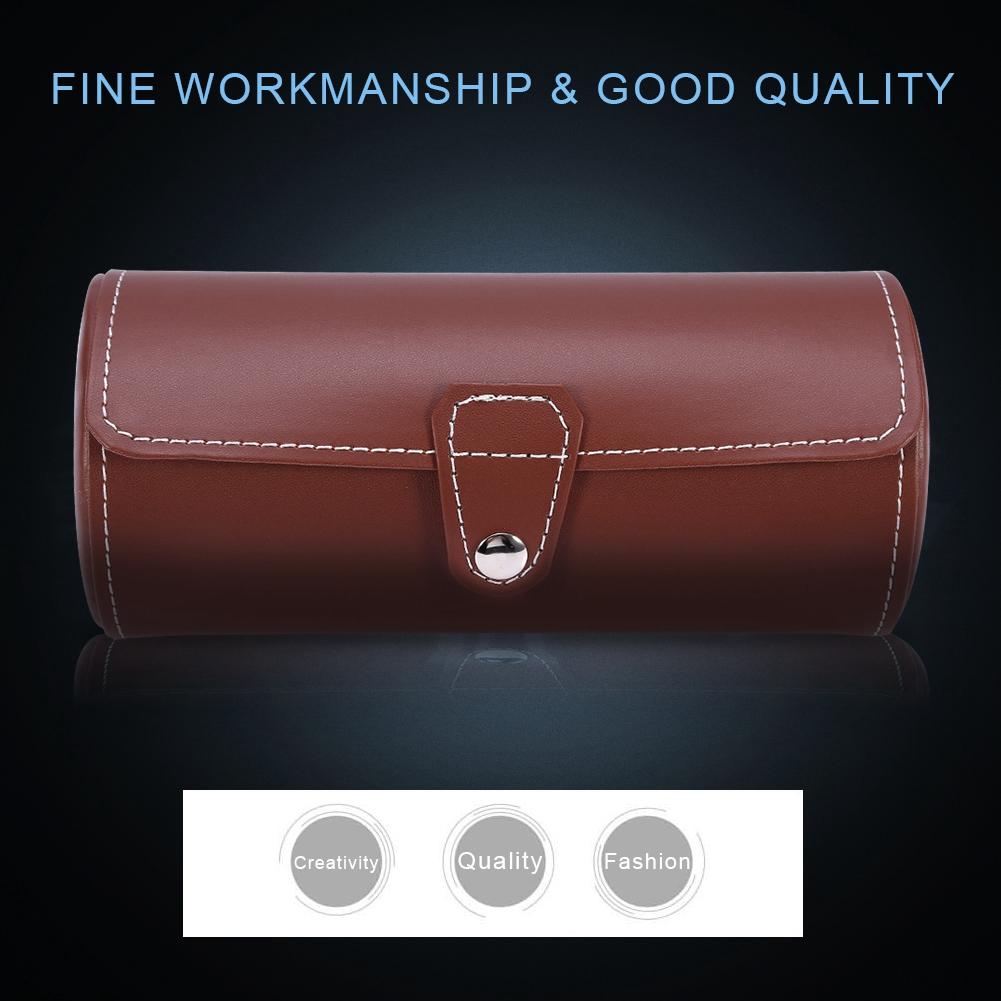 Коробка для часов с 3 слотами, дорожный футляр из искусственной кожи, органайзер для хранения ювелирных изделий